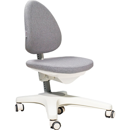 Кресло детское Ergosmart Maximus, ткань, серый, пластик, корпус белый, с чехлом "светлый лен"