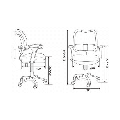 Кресло "Бюрократ CH-W797", сетчатая ткань, пластик, голубой, -50% - 5