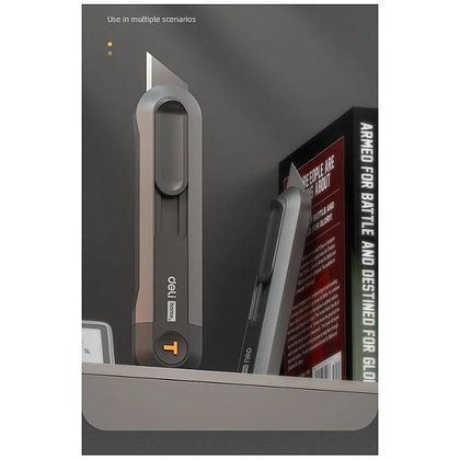 Набор ножей строительных Deli HS EHT4003, 3 шт (ножи 9мм/18мм/трапеция), Soft Touch, черный - 6