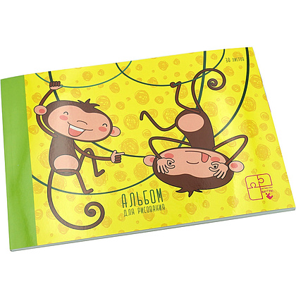 Альбом для рисования "Забавные обезьянки" с пазлами, A4, 30 листов, склейка - 3