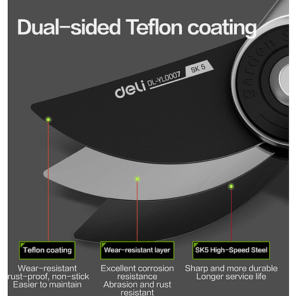 Секатор садовый Deli GS EDL-YL0007, 216 мм, серебристый, черный - 6