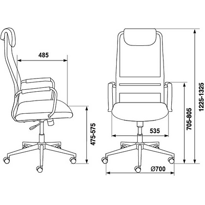 Кресло для руководителя "Бюрократ KB-9/DG", ткань, металл, красный - 6
