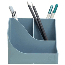 Подставка для ручек "Autentik", пластик, 5 делений, сине-серый