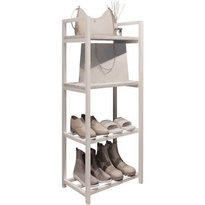 Обувница ALLERD 2+2 RION, белый муар, 440х250х1030, энигма