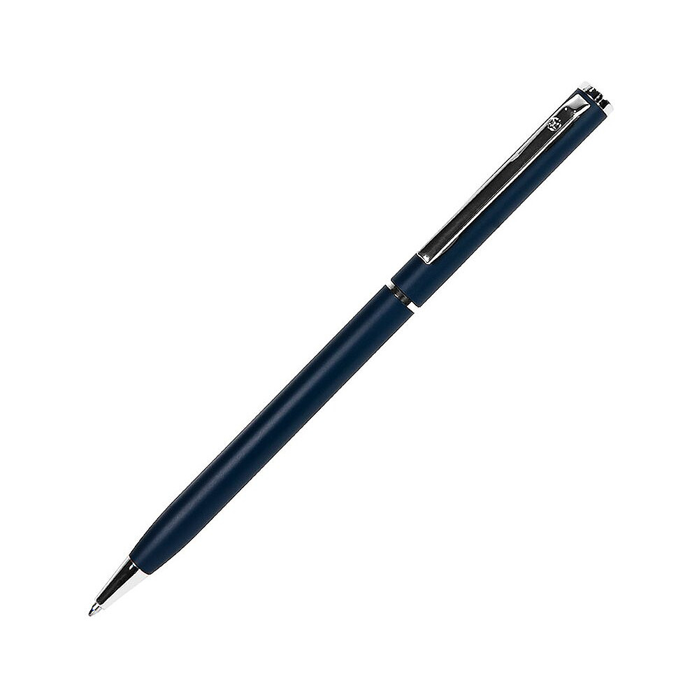 Ручка шариковая автоматическая "Slim 1100", 1.0 мм, синий матовый, серебристый, стерж. синий