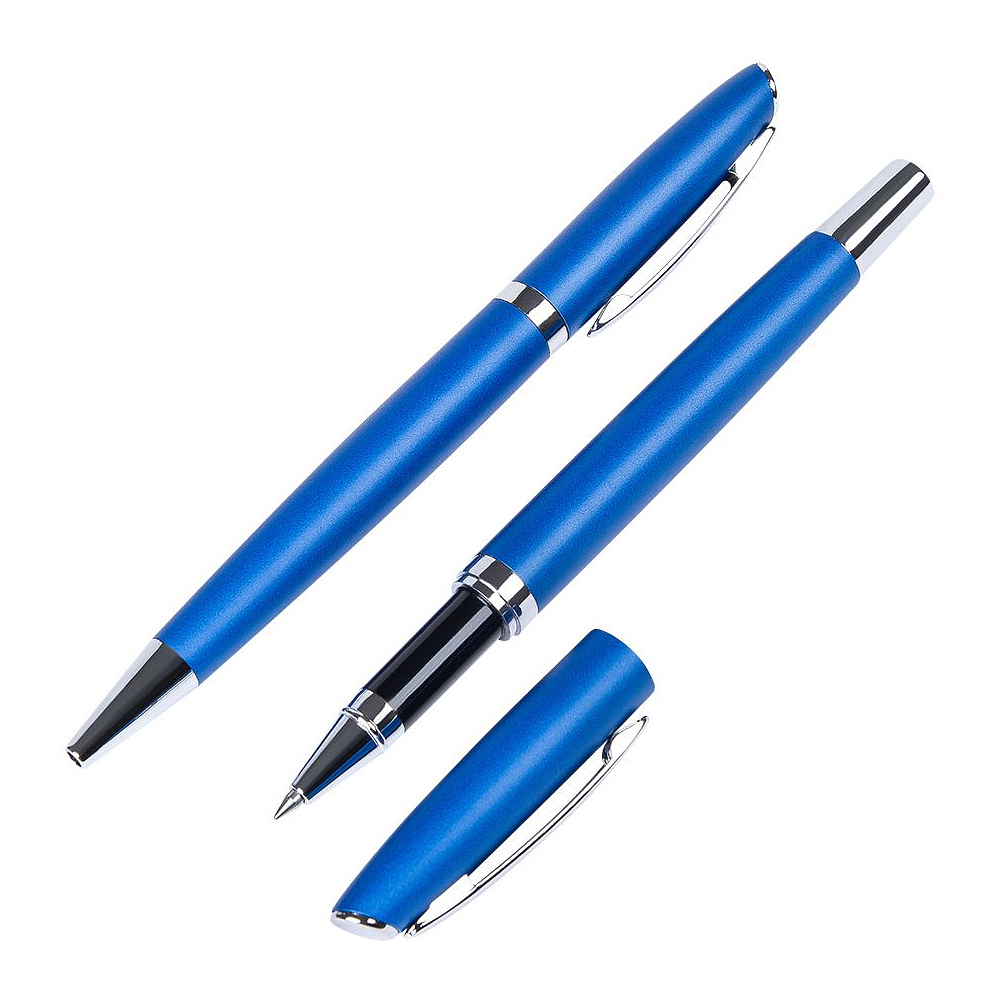 Набор ручек"Alphabet": ручка шариковая автоматическая и роллер, синий - 2