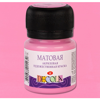 Краска акриловая матовая "Декола", 322 розовая, 20 мл., банка - 2