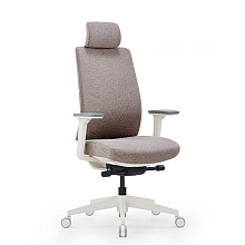Кресло компьютерное SitZone CH-K55A-BS, ткань, бежевый, пластик, корпус белый