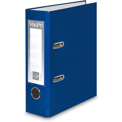 Папка-регистратор "VauPe", А5, 75 мм, ламинированный картон, синий