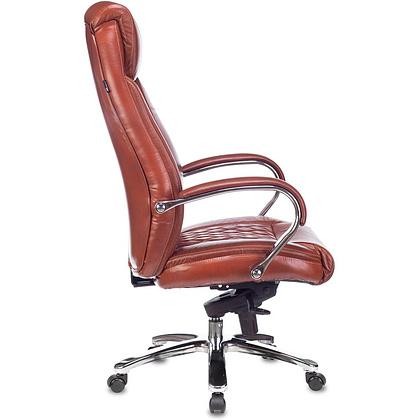 Кресло для руководителя Бюрократ T-9924SL, кожа, металл, светло-коричневый - 3