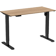 Стол с электроприводом WellDesk Light 1300x675х18 черный/дуб бардолино натуральный (9116309+9072452)