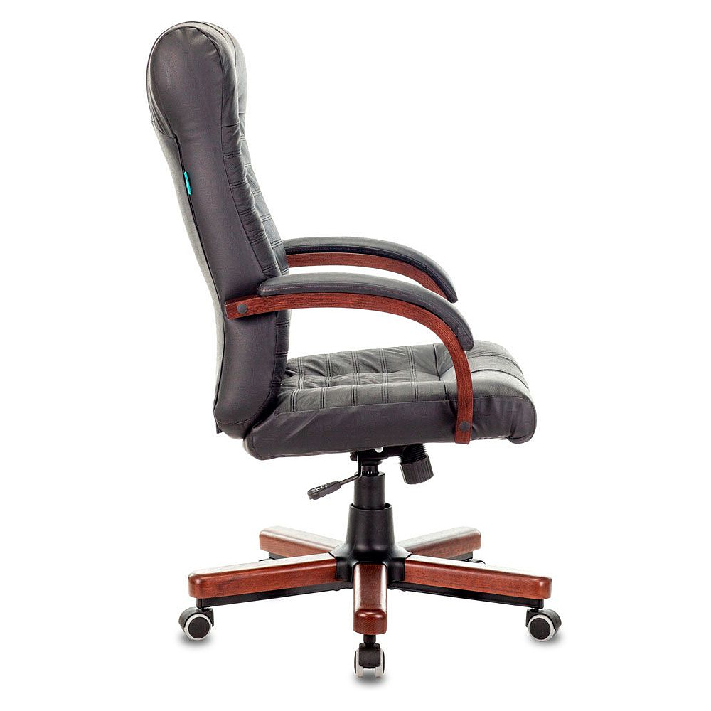 Кресло для руководителя "Бюрократ KB-10", кожа, металл, дерево, черный - 3