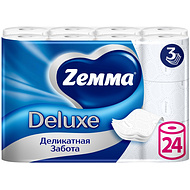 Бумага туалетная Zemma Deluxe, 24 рулона, 3 слоя, белый