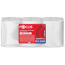 Полотенца бумажные Focus Premium, в рулонах, с центральной вытяжкой, 125 м, 2 слоя, 100% целлюлоза