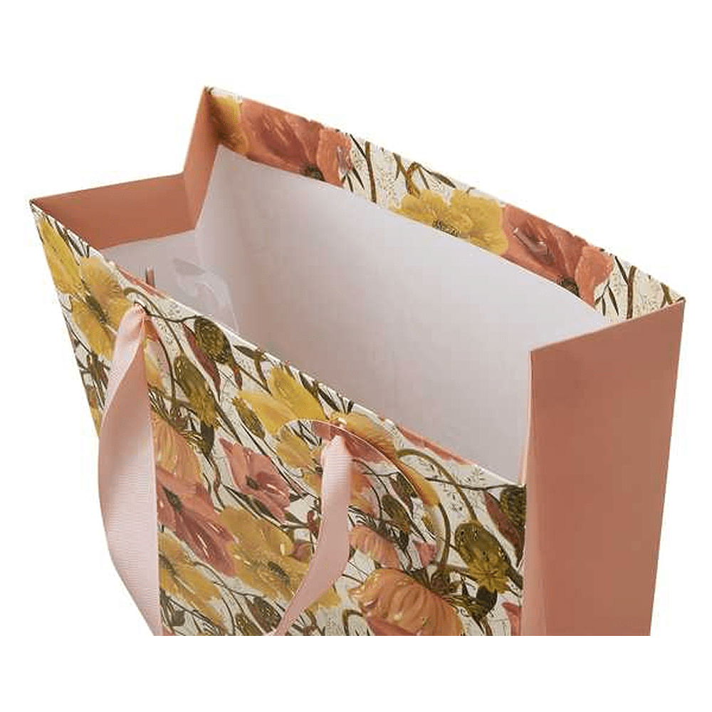 Пакет бумажный подарочный "Flora. Цветочная страсть", 26x32,4x13 см, розовый - 2