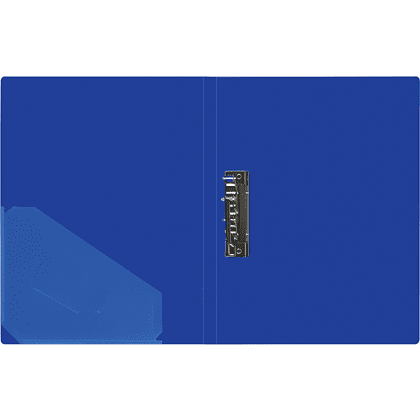 Папка В-611 "Стандарт" с зажимом и карманом, пластик , синий - 3