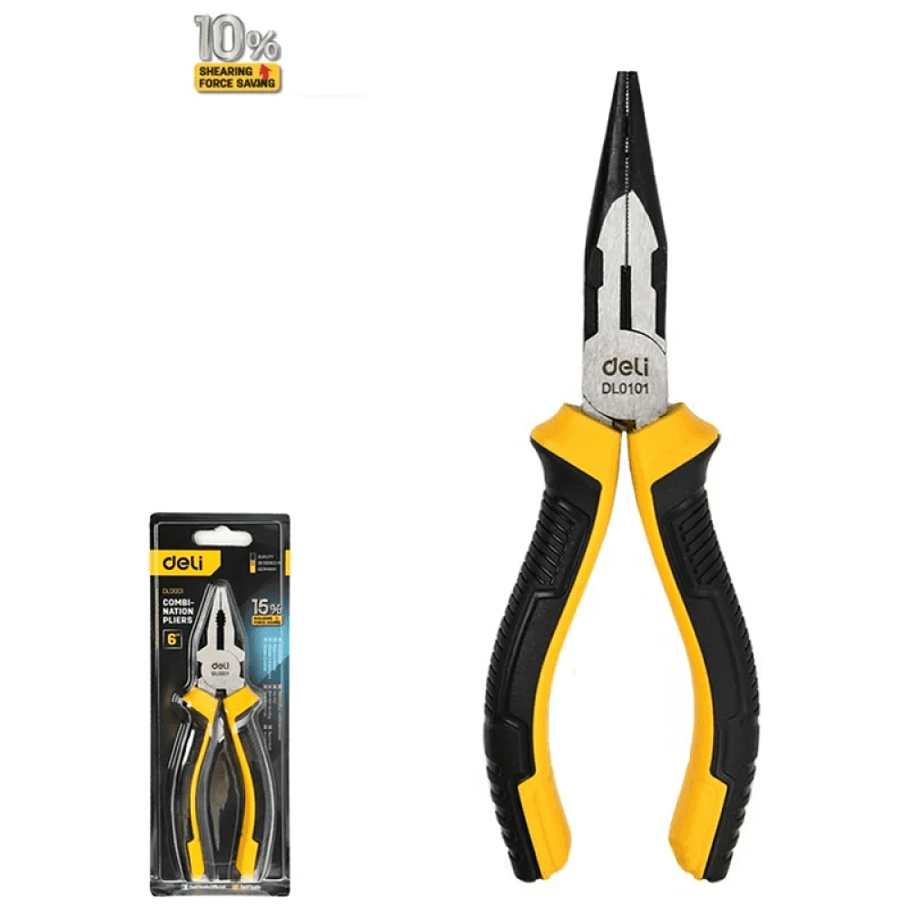 Длинногубцы Deli YS EDL0101, 160 мм, 2-х компонентные рукоятки - 2