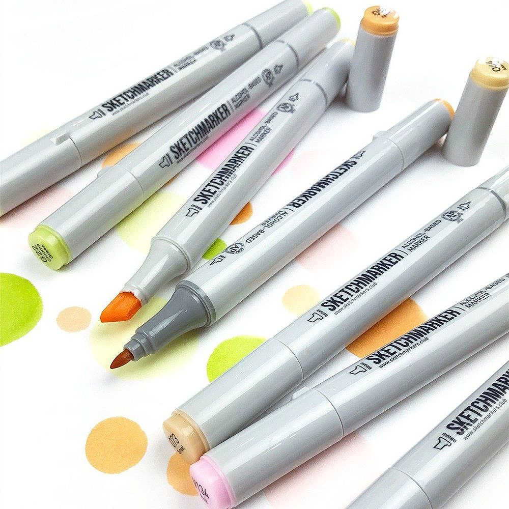 Маркер перманентный двусторонний "Sketchmarker", R100 красный свитер - 3