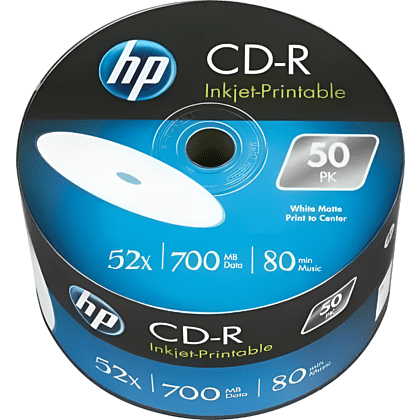 Диск CD-R HP, 700 Мб, 52x, Printable, 50 шт