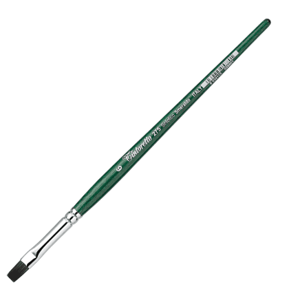 Кисть для рисования "Tintoretto Emerald", синтетика, плоская, №6