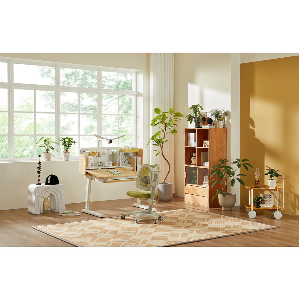 Стол Ergosmart регулируемый Galleon, 1200х700х(520-760) мм, гевея, с книжной полкой - 24