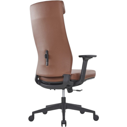 Кресло компьютерное SitZone CH-366A, натуральная кожа, алюминий, коричневый - 4