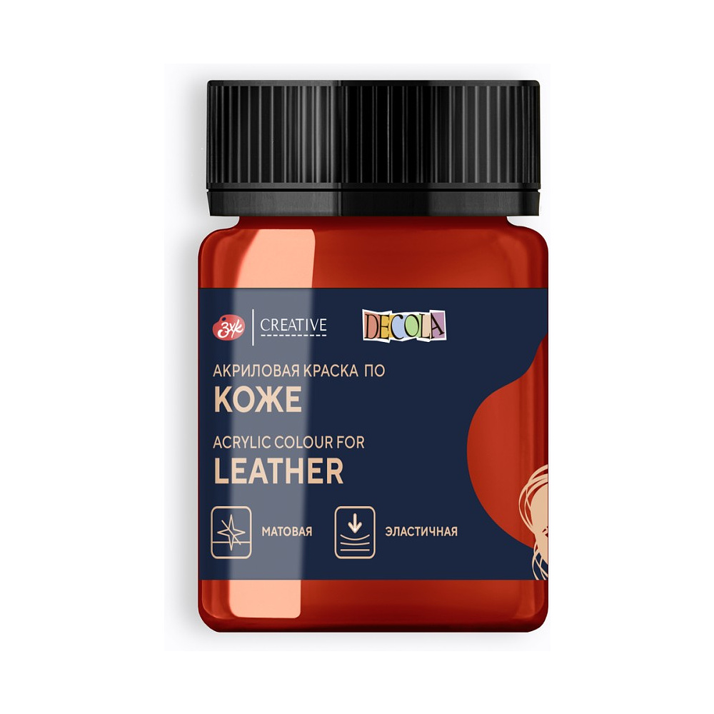 Краска акриловая для кожи "Декола", 331 красная, 50 мл., банка