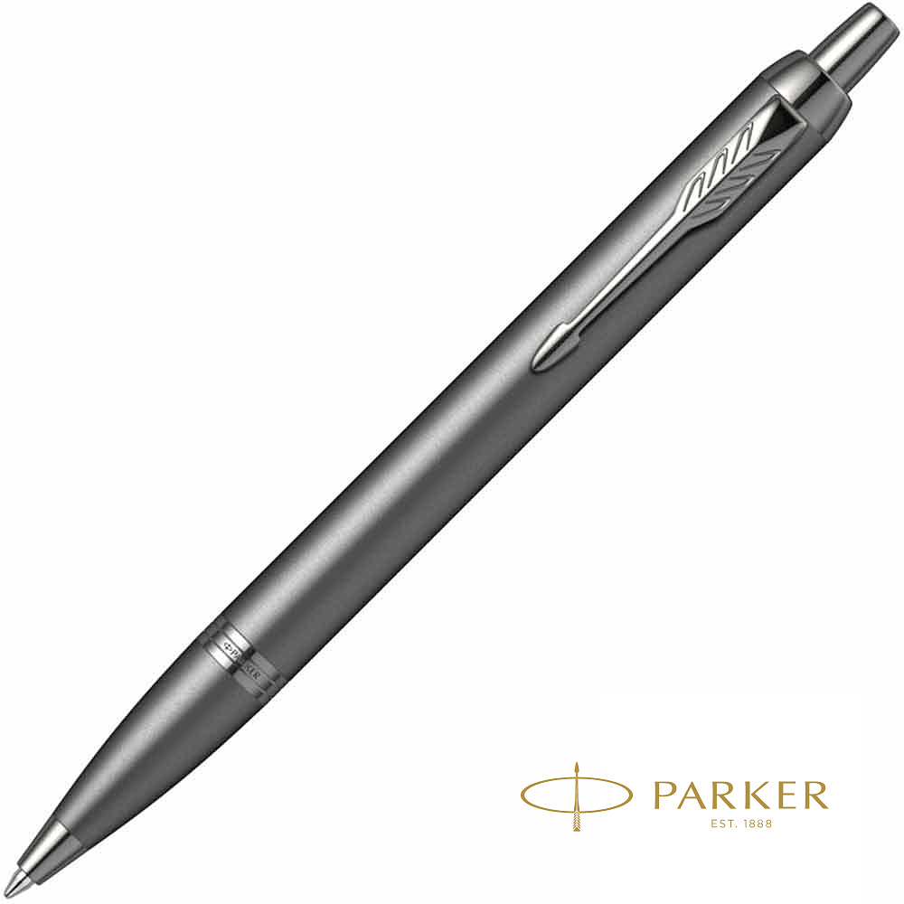 Ручка шариковая автоматическая Parker "IM Monochrome K328", 0,7 мм, серый, стерж. синий