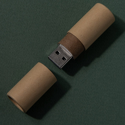 USB Flash накопитель 2.0 "Tube", 16 Gb, картон, натуральный - 4