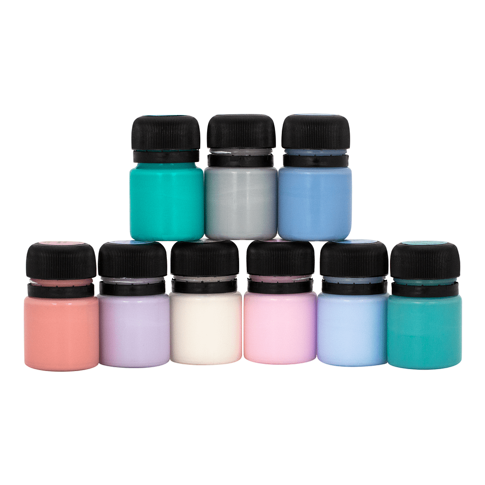 Краска акриловая матовая "Декола романтик", набор 9 цветов, 20 мл, банки - 6