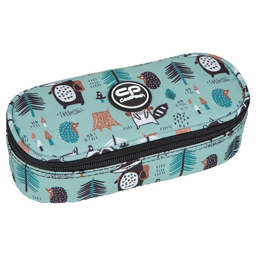 Пенал CoolPack "Shoppy", 1 отделение, голубой, черный