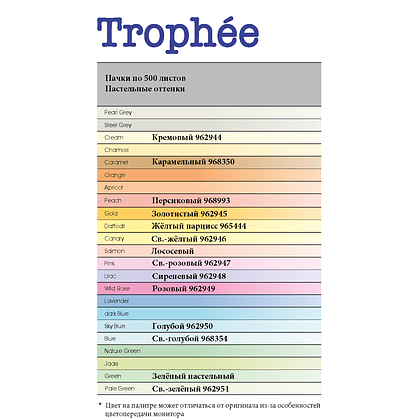 Бумага цветная "Trophée", А4, 500 листов, 80 г/м2, золотистый - 2