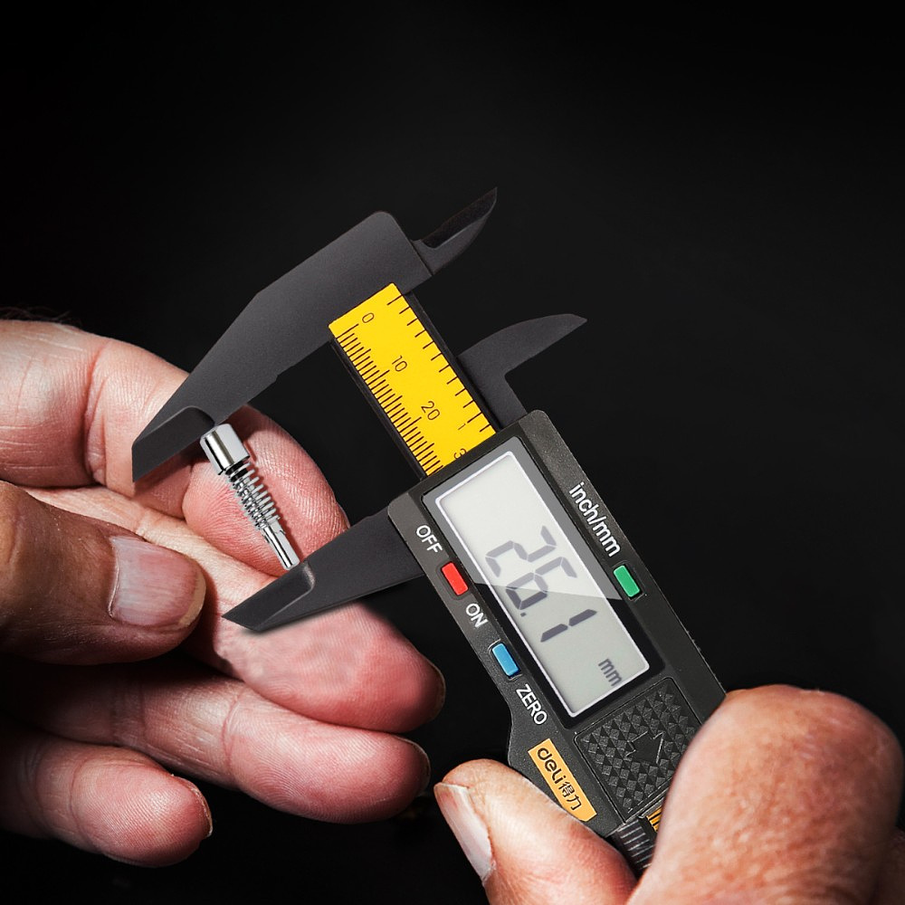 Штангенциркуль Deli YS EDL90150, 150 мм, электронный, желтый - 3