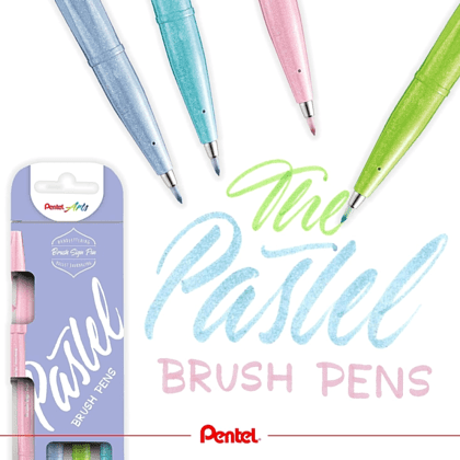 Маркер-кисть "Brush Sign pen. Pastel", 4 шт - 4