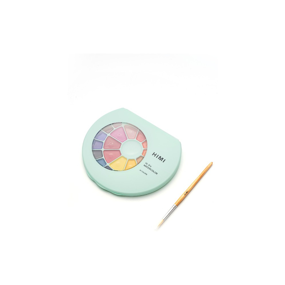 Краски акварельные "Himi", набор, 24 цвета, зелёный футляр - 2