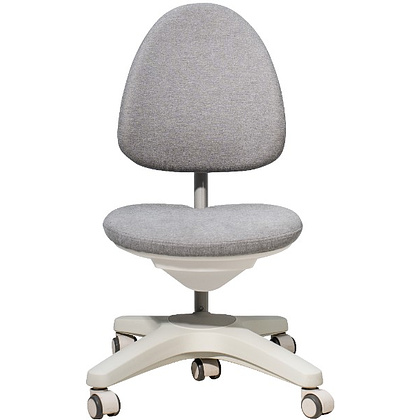 Кресло детское Ergosmart Maximus, ткань, серый, пластик, корпус белый, с чехлом "серебристый аллигатор" - 3