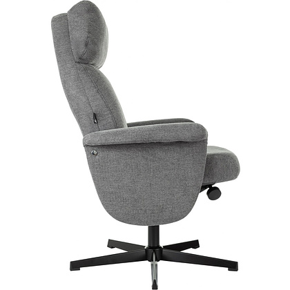 Кресло мягкое Бюрократ Baron, ткань, серый, металл, с пуфом - 4