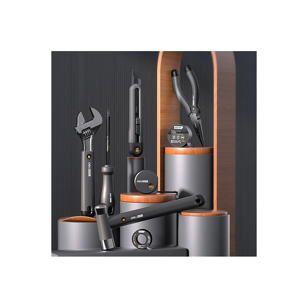 Набор ручного инструмента Deli HS, 8 предметов, Soft Touch, черный - 5