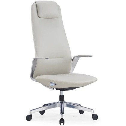 Кресло для руководителя SitZone CH-515A, кожа, алюминий, бежевый, -30%
