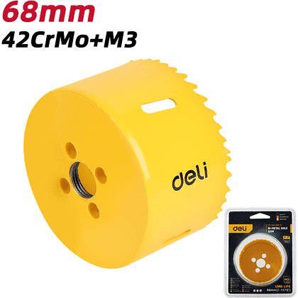 Коронка биметаллическая Deli YS EDH-SKK068-E1, 68 х 38 мм, М14 - 2