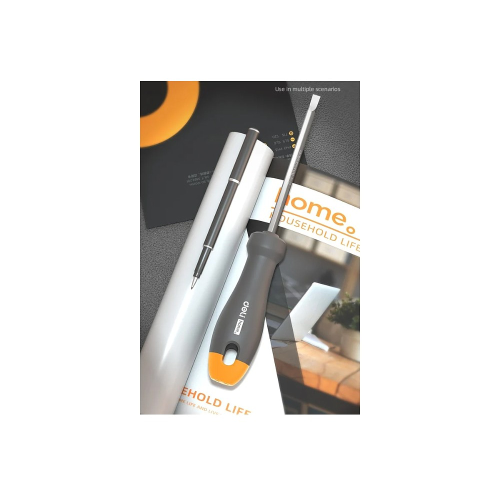 Отвертка Deli HS HT1055C, PH1х100 мм, Soft Touch, оранжевый - 4