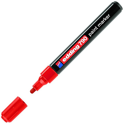 Маркер перманентный на нитрокраске Edding "790", желтый - 4