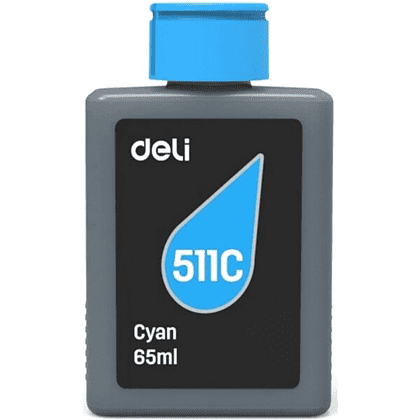 Чернила Deli 511C, 65 мл, голубой