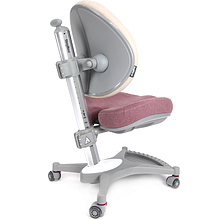 Кресло детское SingBee Cobee 138, ткань, розовый пудровый, пластик, корпус серый, подставка для ног, с чехлом серым