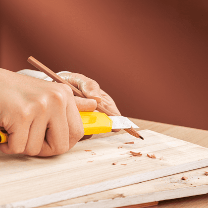 Нож для бумаги "Deli DL018B", 18 мм, жёлтый - 6