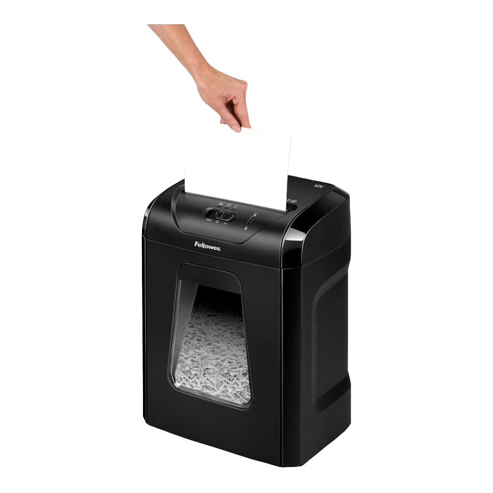 Уничтожитель Fellowes PowerShred 12C, DIN P-4, 4х40мм, 12 листов, 18 литров, Safety Lock - 4