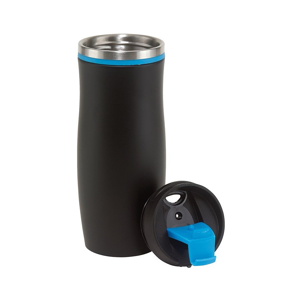 Кружка термическая "Dark Crema", металл, пластик, 400 мл, черный, голубой - 2