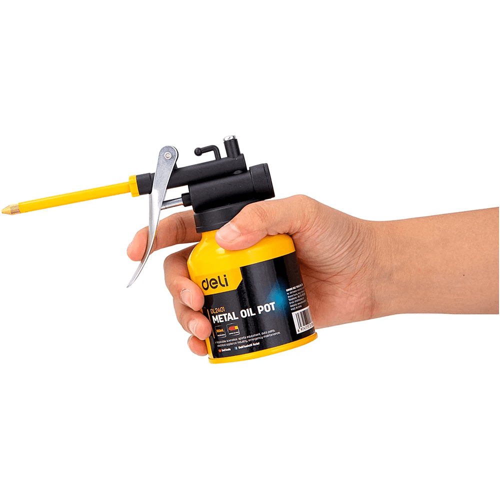 Масленка для смазки стальная Deli YS EDL2401, 180 мл, медный носик, желтая - 6
