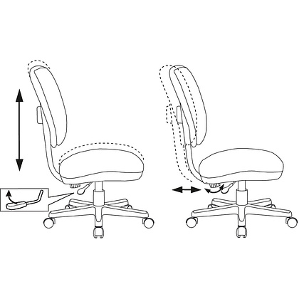 Кресло детское Бюрократ CH-W204NX, ткань, серый Italia 26, пластик, корпус белый - 5