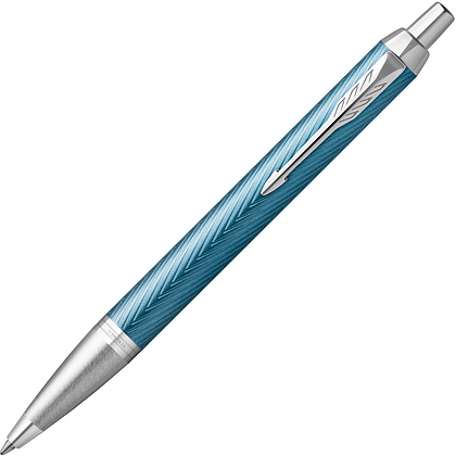 Ручка шариковая автоматическая Parker "IM Premium Blue Grey CT", 1.0 мм, синий, серый, стерж. синий